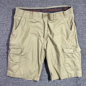 WearFirst Cargo Shorts Mens Khaki Ripstop WF Free-Band Size 38 Tan Outdoor